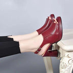WineGlam™ – Sandalias Elegantes con Tacón Medio