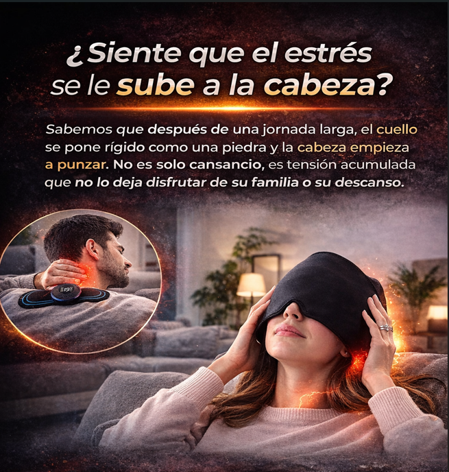 Combo Rescate Total Migraña™— Gorro Frío 360° + Masajeador Eléctrico · Migraña y Tensión Cervical