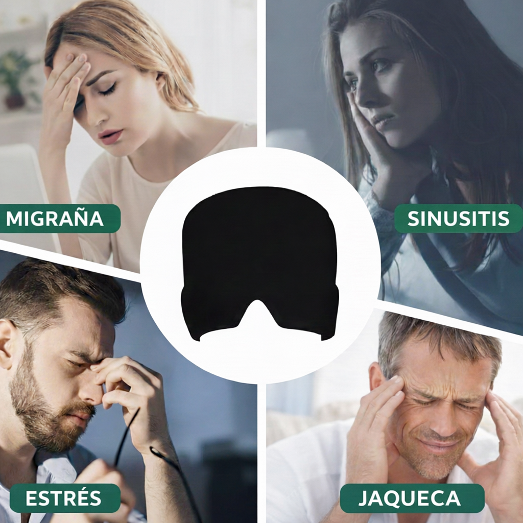 Combo Rescate Total Migraña™— Gorro Frío 360° + Masajeador Eléctrico · Migraña y Tensión Cervical