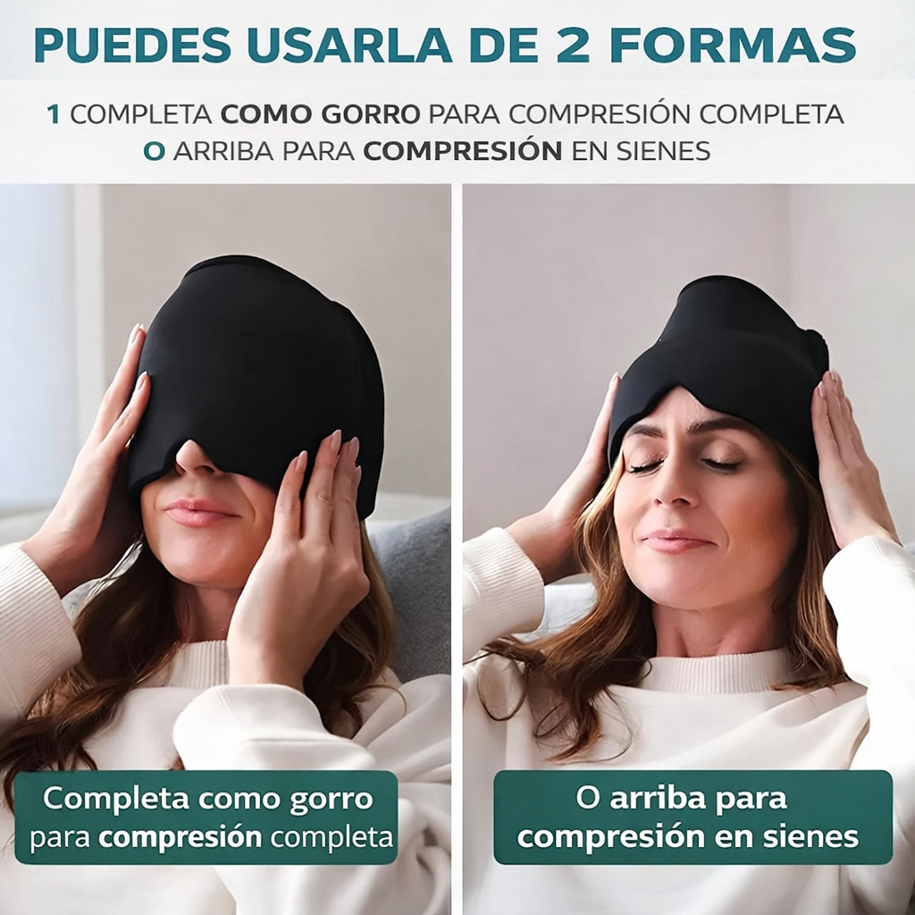 Combo Rescate Total Migraña™— Gorro Frío 360° + Masajeador Eléctrico · Migraña y Tensión Cervical