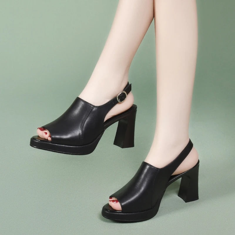 WineGlam™ – Sandalias Elegantes con Tacón Medio